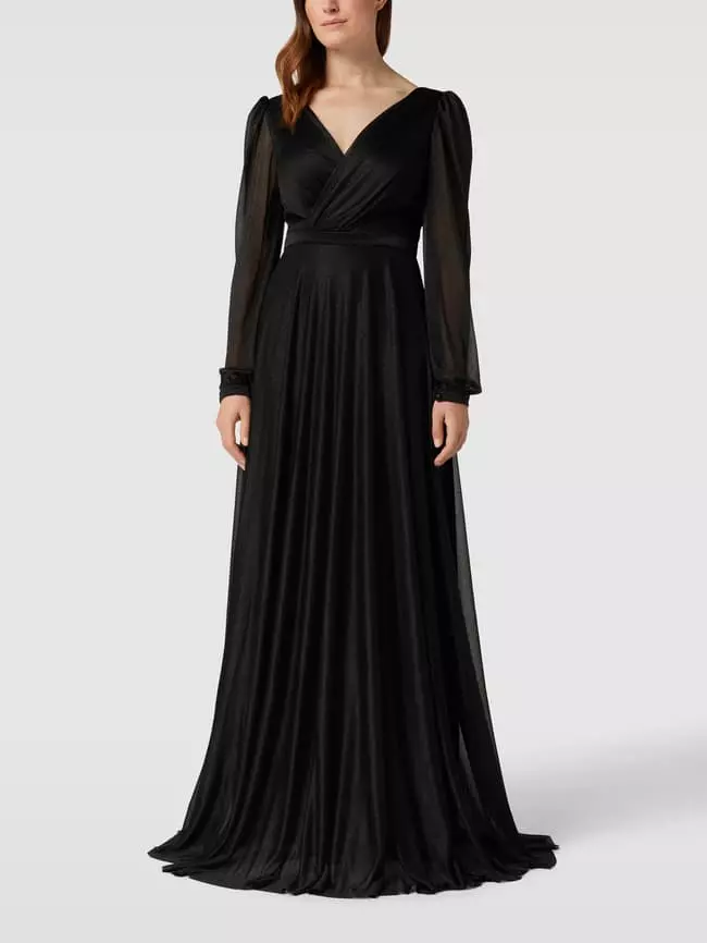 TROYDEN COLLECTION Abendkleid In Wickel-Optik - Schwarz 3 TROYDEN COLLECTION Abendkleid In Wickel-Optik - Schwarz