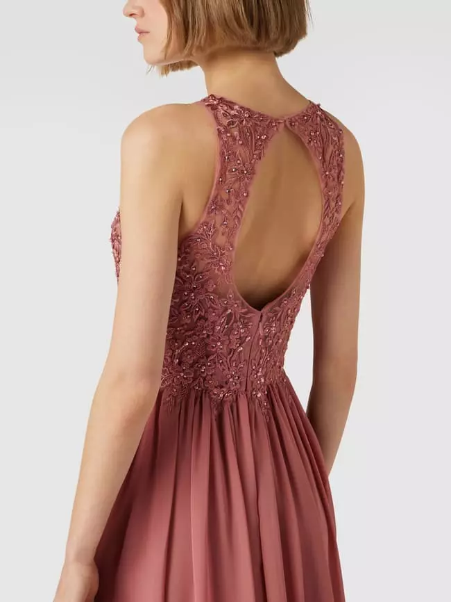 Laona Abendkleid Mit Floralen Stickereien Und Zierperlen - Rosa 5 Laona Abendkleid Mit Floralen Stickereien Und Zierperlen - Rosa – Bild 3