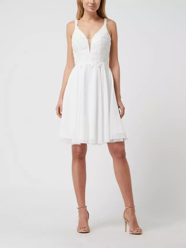 Luxuar Cocktailkleid Mit Herz-Ausschnitt - Offwhite 3 Luxuar Cocktailkleid Mit Herz-Ausschnitt - Offwhite