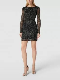 LACE & BEADS Cocktailkleid Mit Zierbesatz - Schwarz