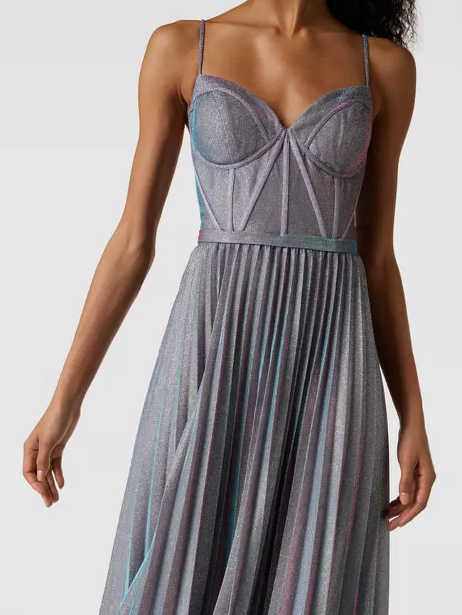 Laona Abendkleid Mit Plisseefalten - Silber 5 Laona Abendkleid Mit Plisseefalten - Silber – Bild 3