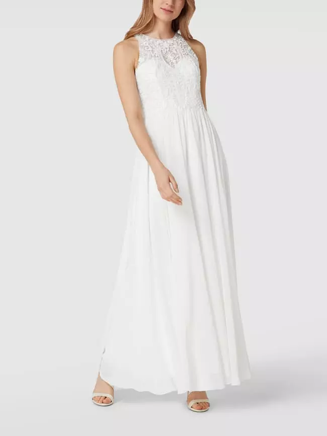 Laona Abendkleid Mit Floralen Stickereien - Offwhite 3 Laona Abendkleid Mit Floralen Stickereien - Offwhite