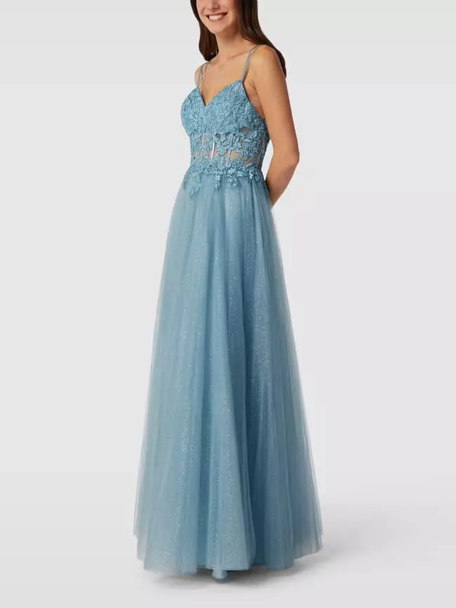 Luxuar Abendkleid Mit Ziersteinbesatz - Rauchblau 6 Luxuar Abendkleid Mit Ziersteinbesatz - Rauchblau – Bild 4