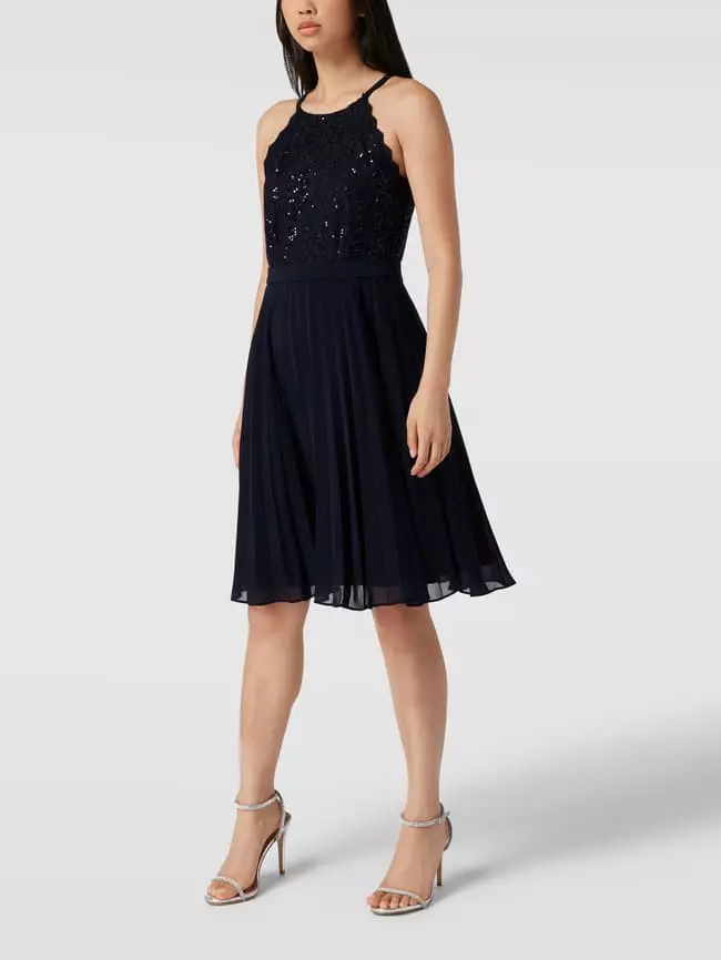 Jake*s Cocktail Cocktailkleid Mit Plisseefalten - Marineblau Meliert 3 Jake*s Cocktail Cocktailkleid Mit Plisseefalten - Marineblau Meliert