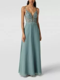 Luxuar Abendkleid Mit Floralem Spitzenbesatz - Grün