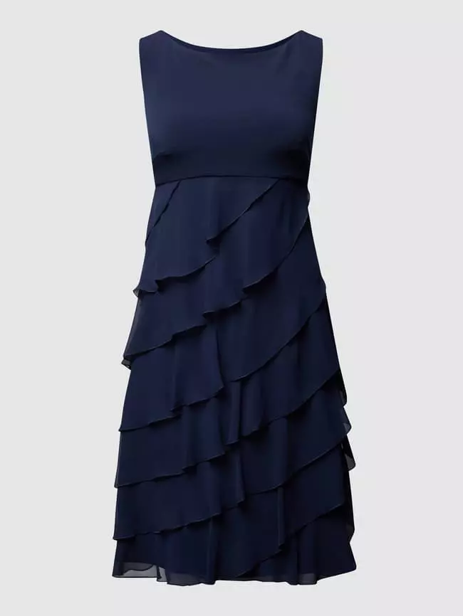 Swing Cocktailkleid Aus Chiffon Im Stufen-Look - Dunkelblau 4 Swing Cocktailkleid Aus Chiffon Im Stufen-Look - Dunkelblau – Bild 2