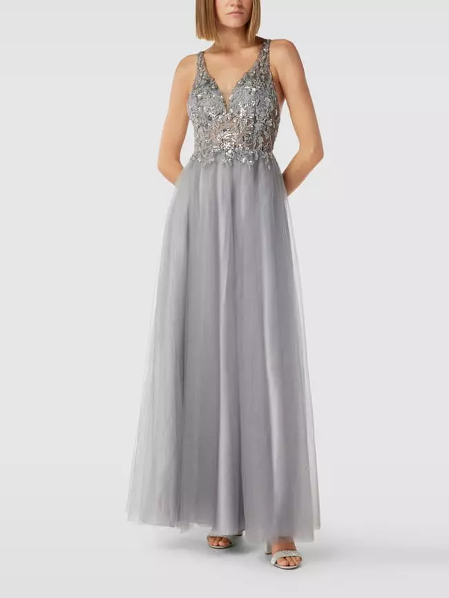 Laona Abendkleid Mit Paillettenbesatz - Eisblau 3 Laona Abendkleid Mit Paillettenbesatz - Eisblau