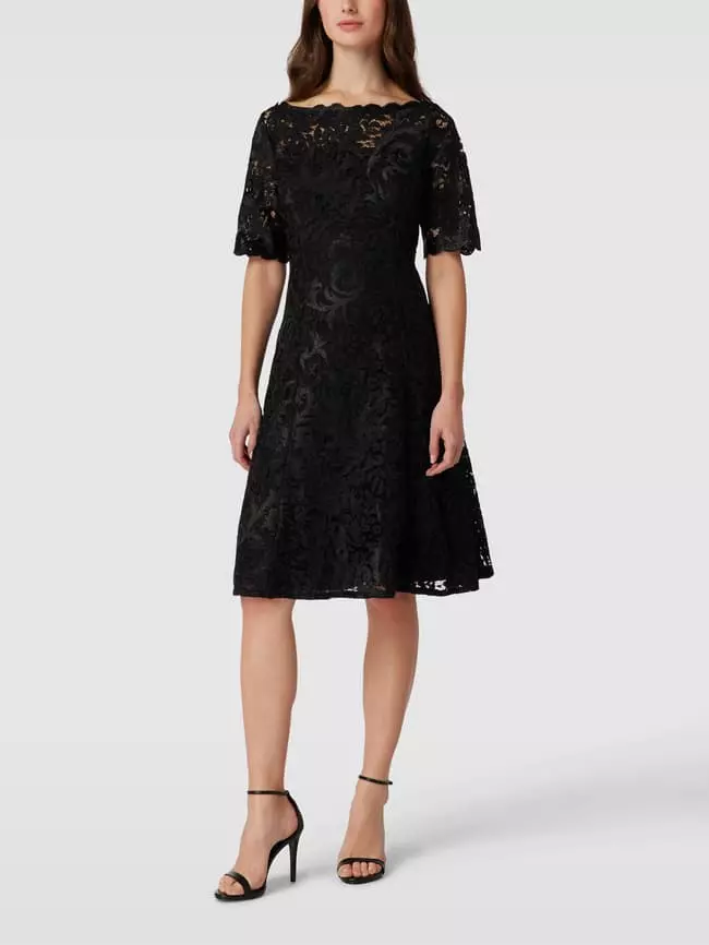 Adrianna Papell Cocktailkleid Mit Floralem Muster - Schwarz 3 Adrianna Papell Cocktailkleid Mit Floralem Muster - Schwarz