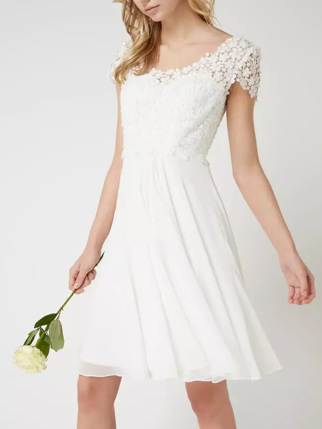 Luxuar Brautkleid Aus Häkelspitze Und Chiffon - Offwhite 6 Luxuar Brautkleid Aus Häkelspitze Und Chiffon - Offwhite – Bild 4